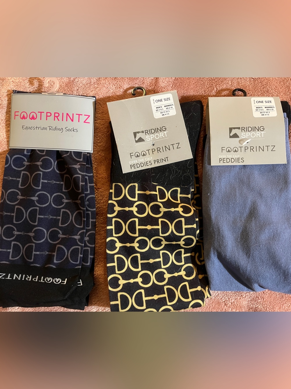 Tall Riding Socks - Black/Gold, Navy, Blue
